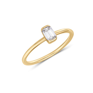 Recycled Baguette Diamond Ring