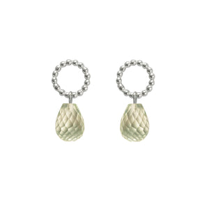 Beaded Green Amethyst Drops   - The Aura Collection