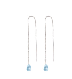 Gemstone Drop Thread Earrings